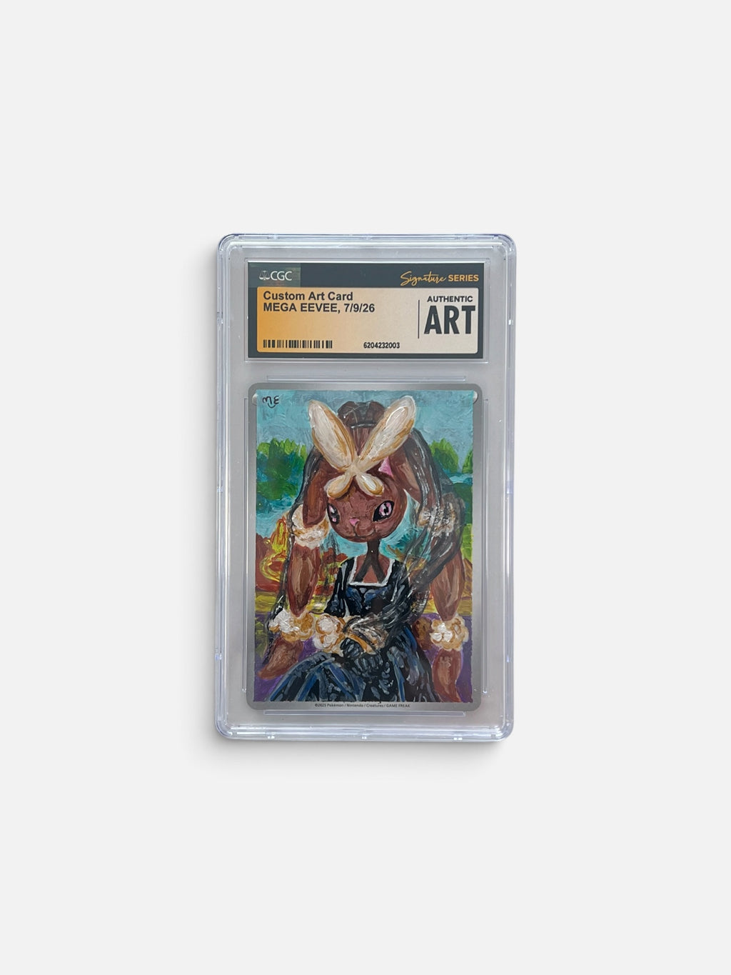 Hand Painted Mega Lopunny x Mona Lisa CGC Custom Art
