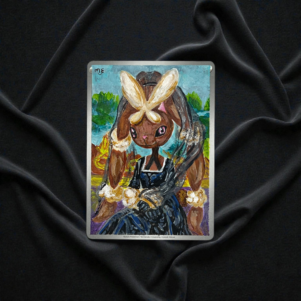 Hand Painted Mega Lopunny x Mona Lisa CGC Custom Art